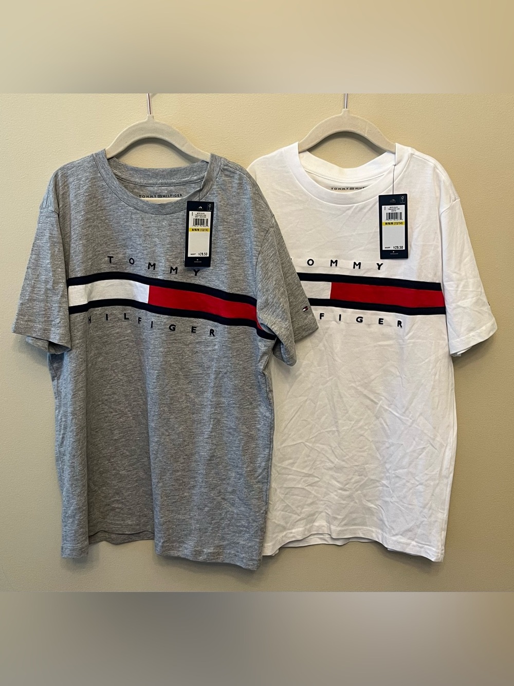 NWT Tommy Hilfiger Lot of 2 Short Sleeve T Shirts Boys Size Medium 12/14